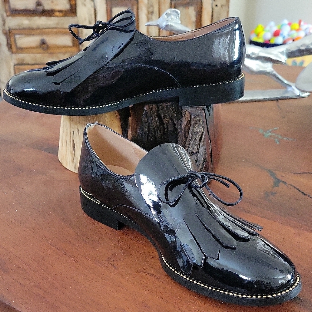 Goccia Black Patent Leather Women's Loafers